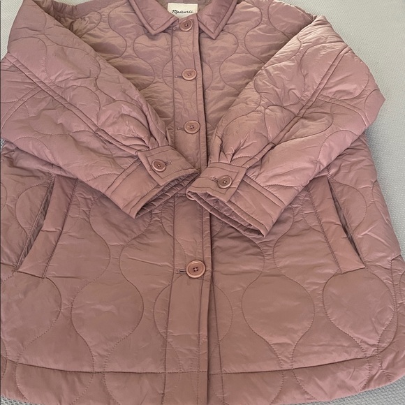 Madewell Pink Quilted Airpuff Shirt Jacket Size Medium - Picture 8 of 13